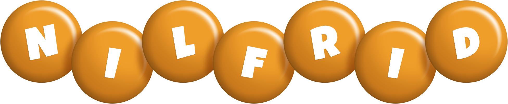 Nilfrid candy-orange logo