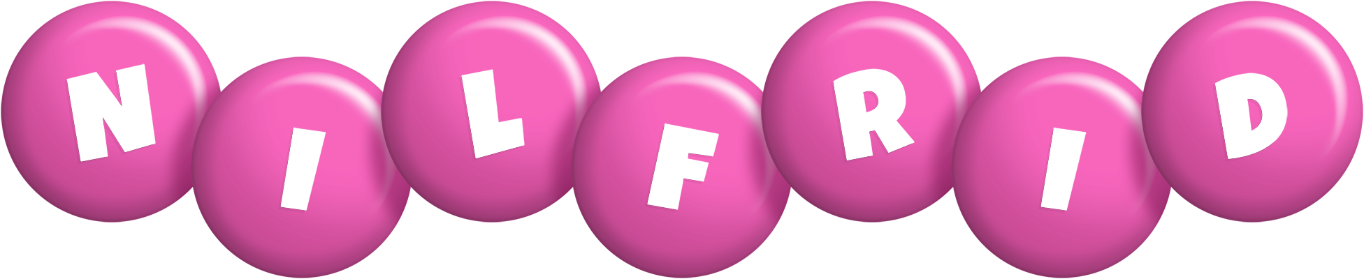 Nilfrid candy-pink logo