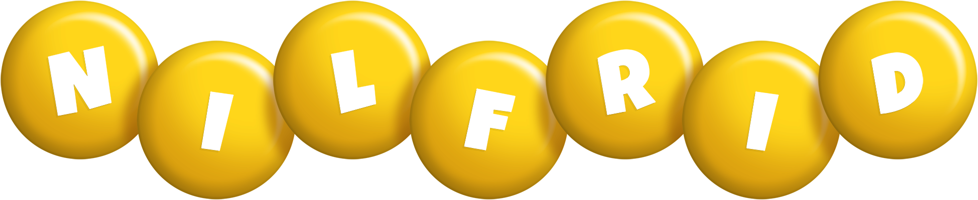 Nilfrid candy-yellow logo