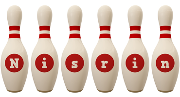 Nisrin bowling-pin logo