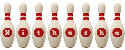 Nithusha bowling-pin logo