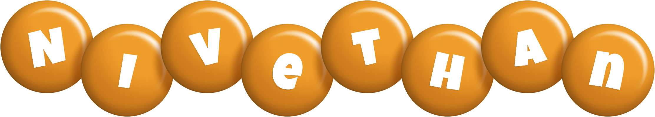 Nivethan candy-orange logo