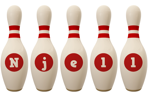 Njell bowling-pin logo