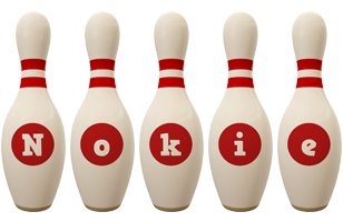 Nokie bowling-pin logo