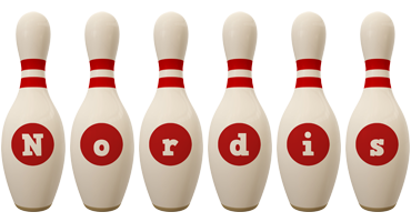 Nordis bowling-pin logo