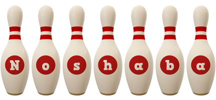 Noshaba bowling-pin logo