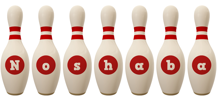 Noshaba bowling-pin logo
