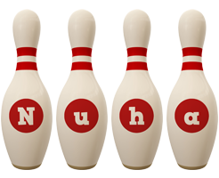 Nuha bowling-pin logo