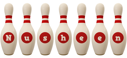 Nusheen bowling-pin logo