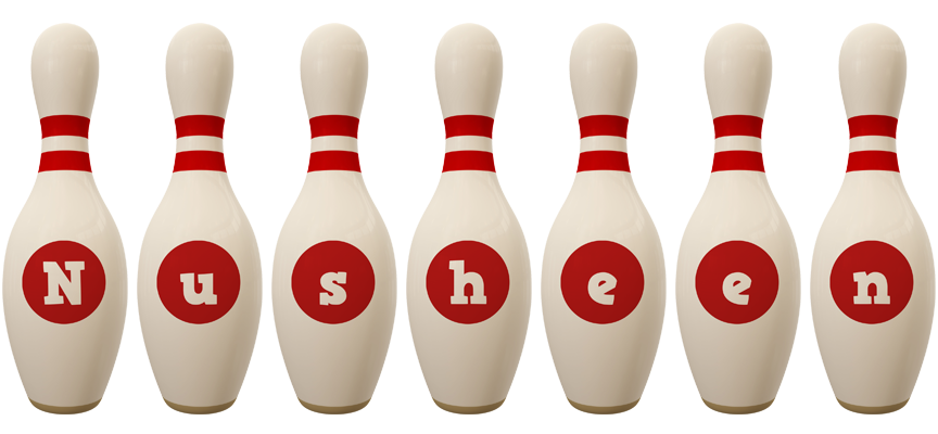 Nusheen bowling-pin logo