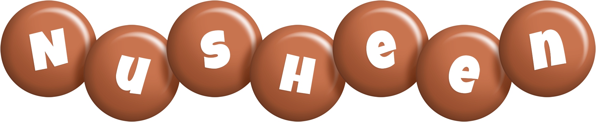 Nusheen candy-brown logo