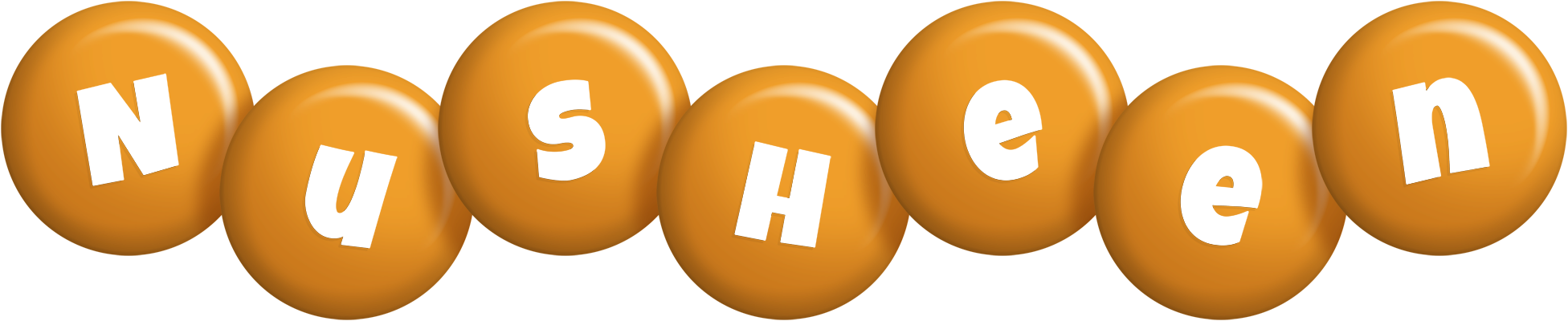 Nusheen candy-orange logo