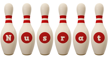 Nusrat bowling-pin logo