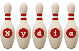 Nydia bowling-pin logo