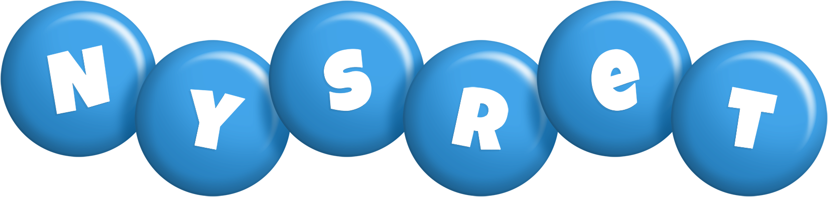 Nysret candy-blue logo