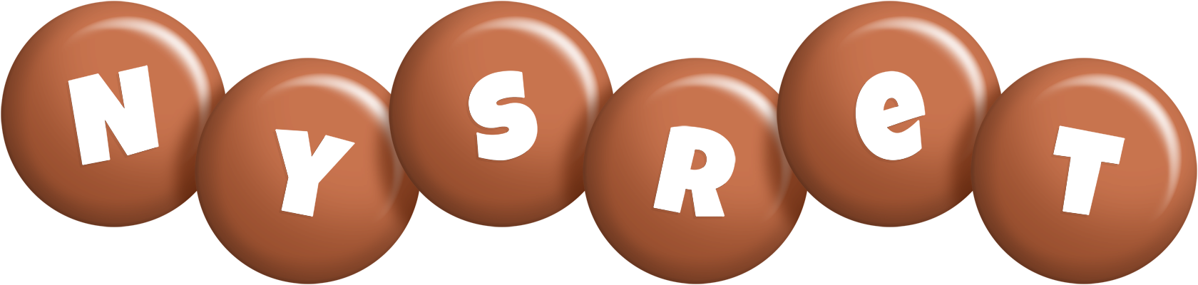 Nysret candy-brown logo