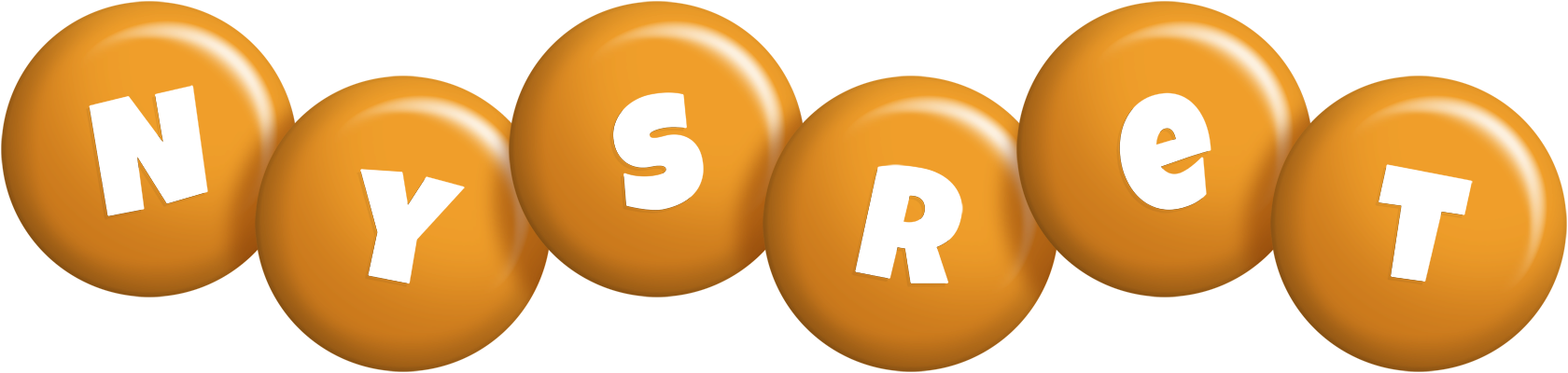 Nysret candy-orange logo