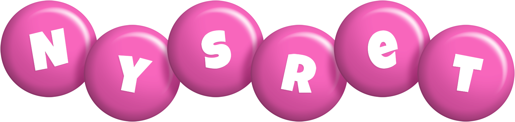 Nysret candy-pink logo