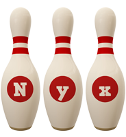 Nyx bowling-pin logo