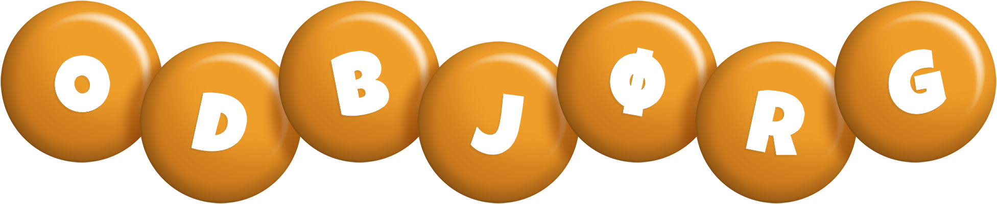 Odbjørg candy-orange logo
