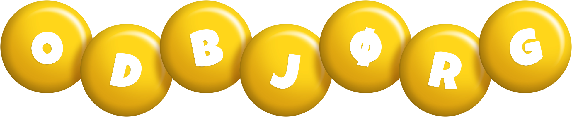 Odbjørg candy-yellow logo