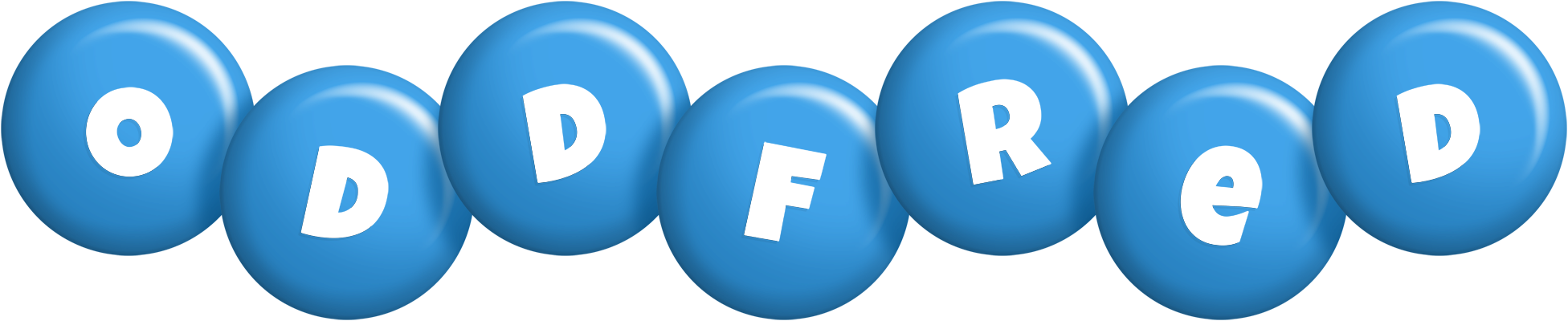 Oddfred candy-blue logo