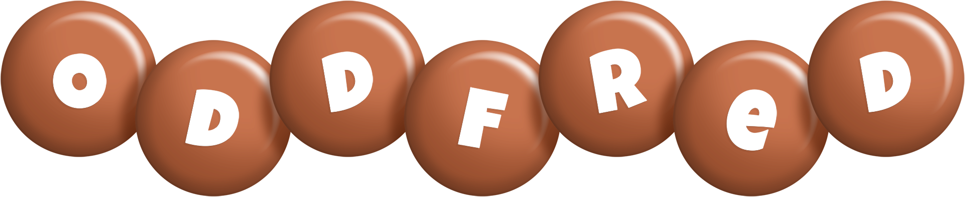 Oddfred candy-brown logo