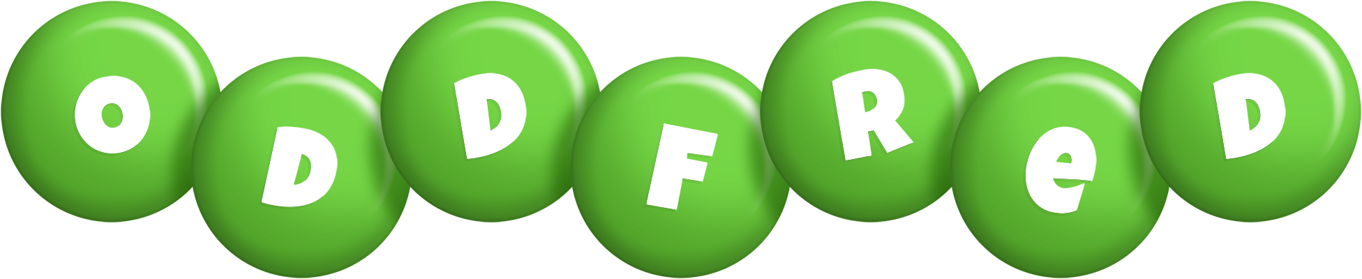 Oddfred candy-green logo