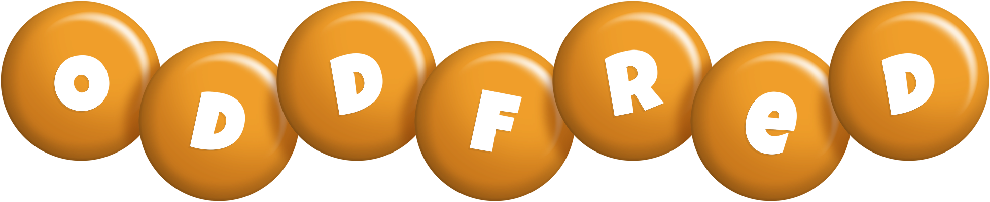 Oddfred candy-orange logo