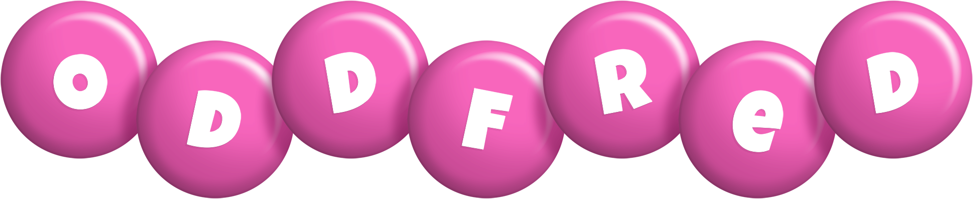 Oddfred candy-pink logo