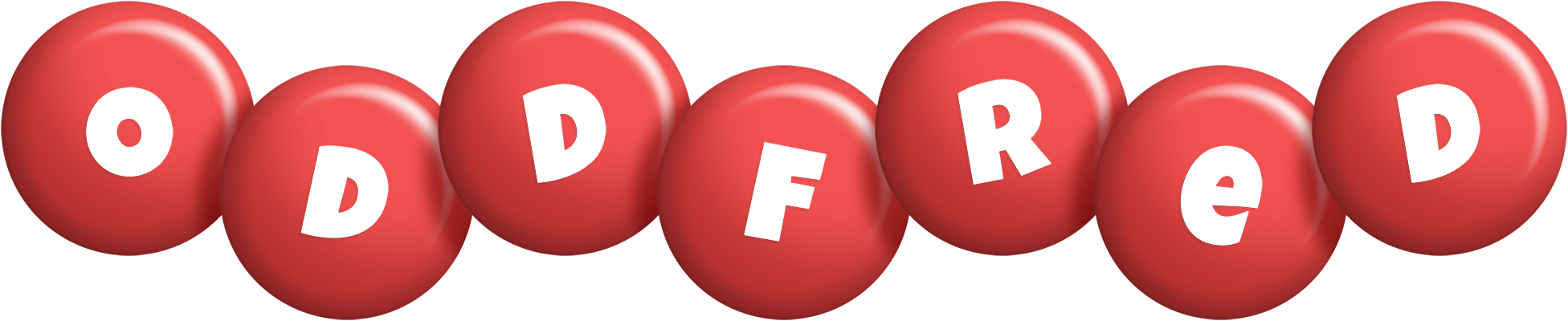 Oddfred candy-red logo