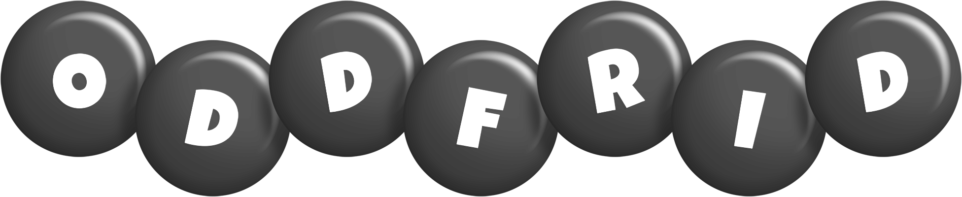 Oddfrid candy-black logo