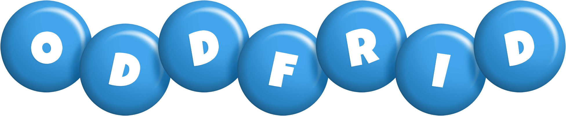 Oddfrid candy-blue logo