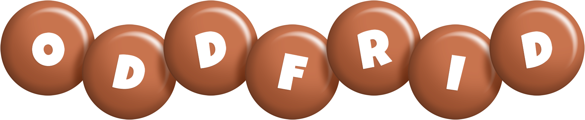 Oddfrid candy-brown logo