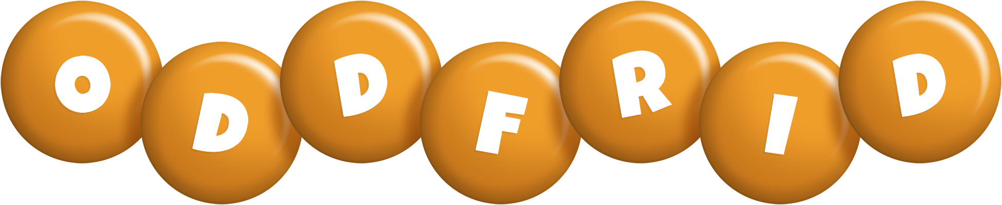 Oddfrid candy-orange logo