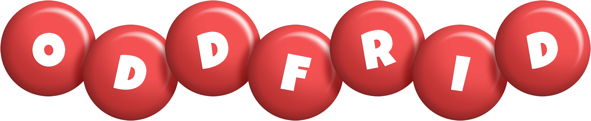 Oddfrid candy-red logo