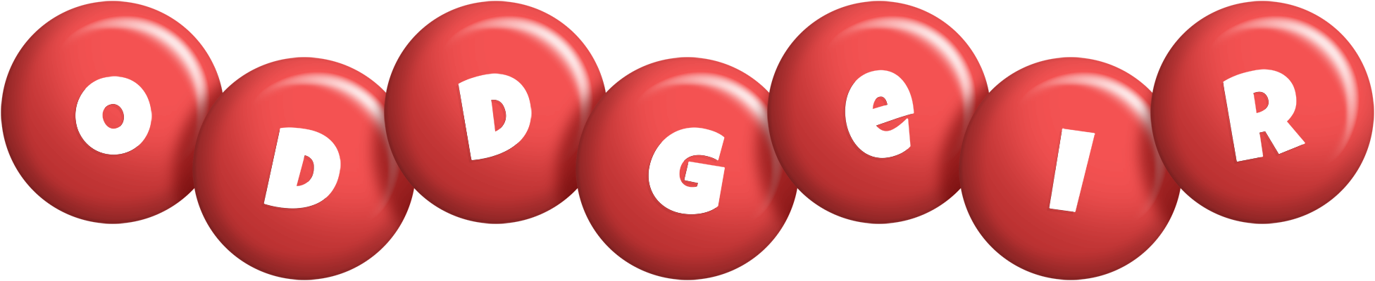 Oddgeir candy-red logo