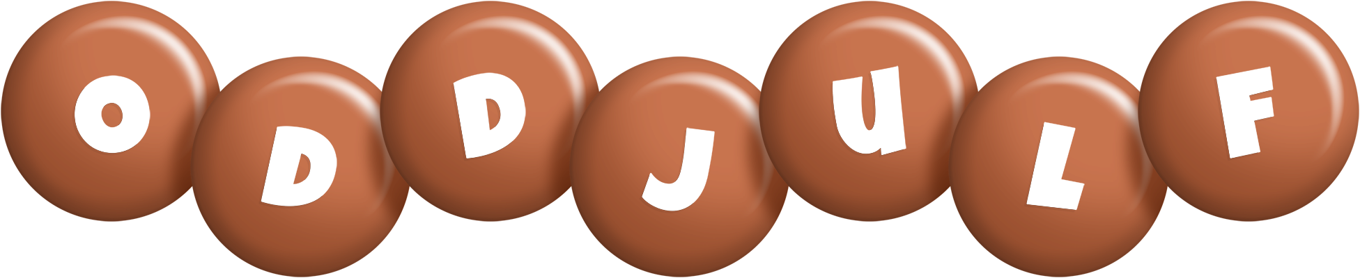 Oddjulf candy-brown logo