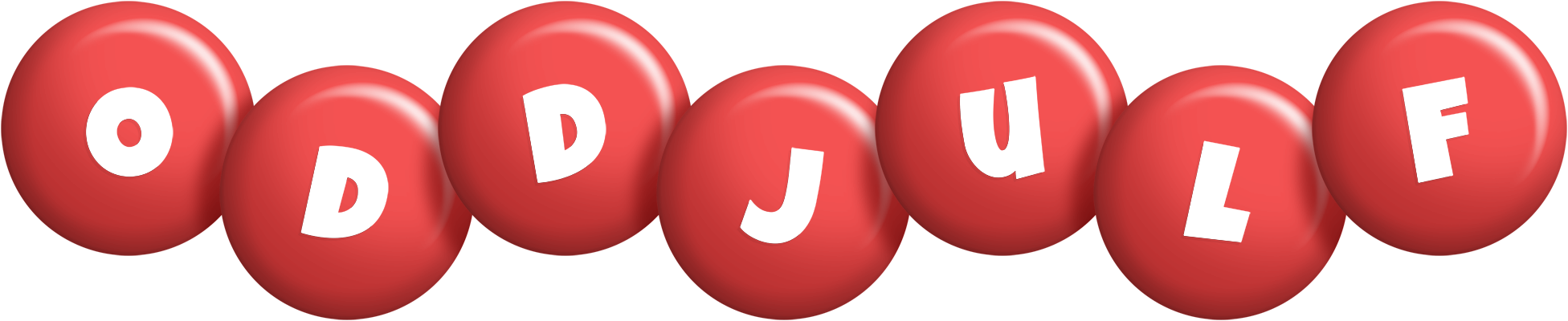 Oddjulf candy-red logo
