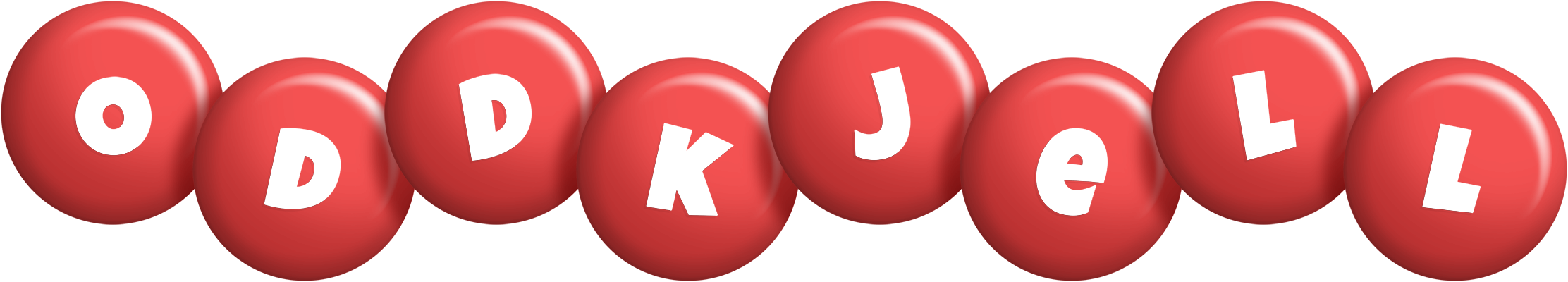 Oddkjell candy-red logo