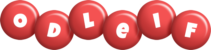 Odleif candy-red logo