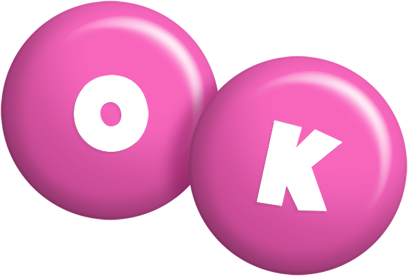 Ok candy-pink logo