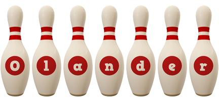 Olander bowling-pin logo