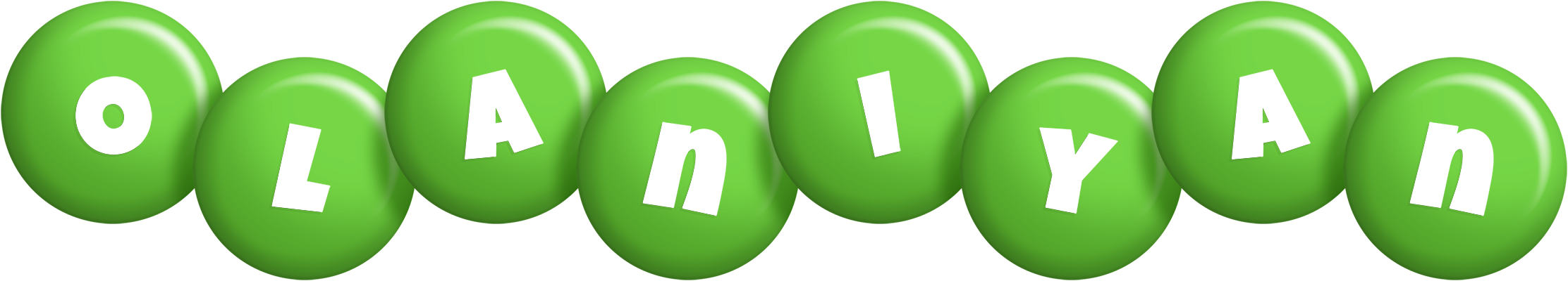 Olaniyan candy-green logo