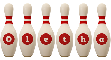 Oletha bowling-pin logo