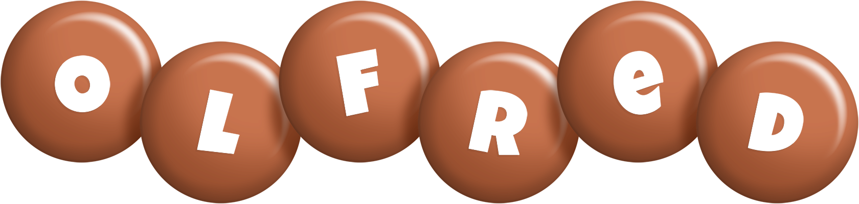 Olfred candy-brown logo