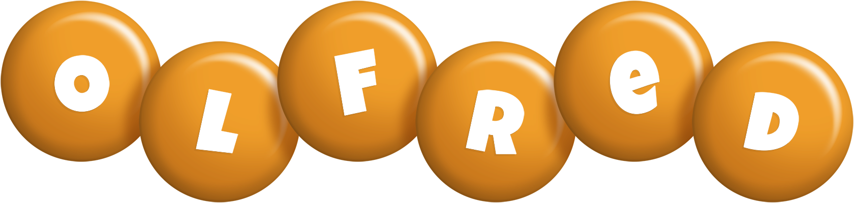 Olfred candy-orange logo