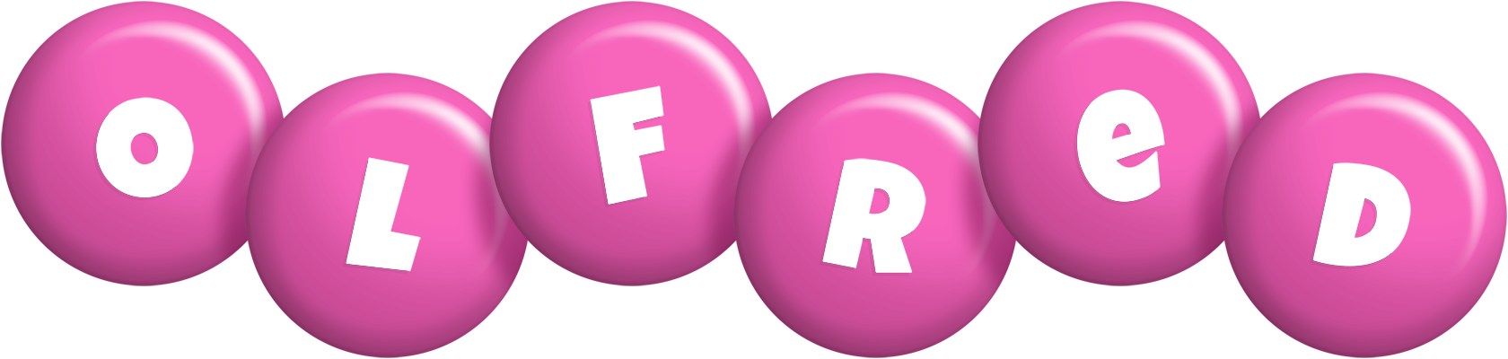 Olfred candy-pink logo