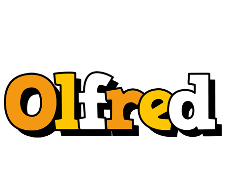 Olfred cartoon logo