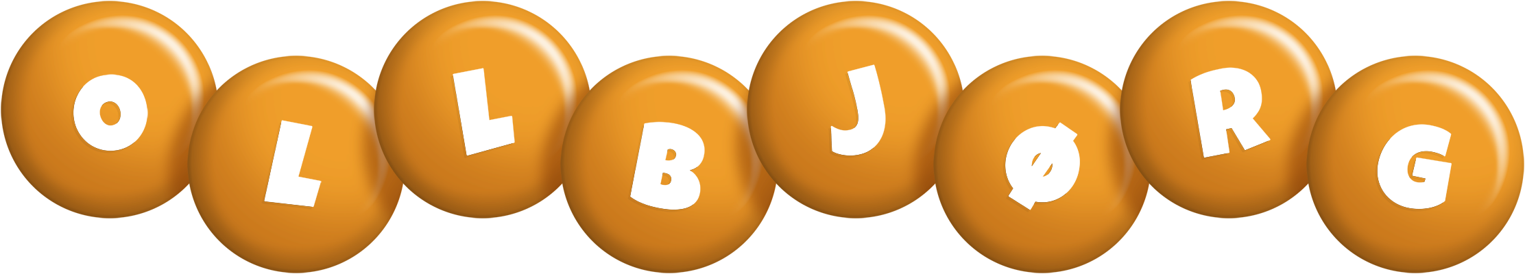 Ollbjørg candy-orange logo